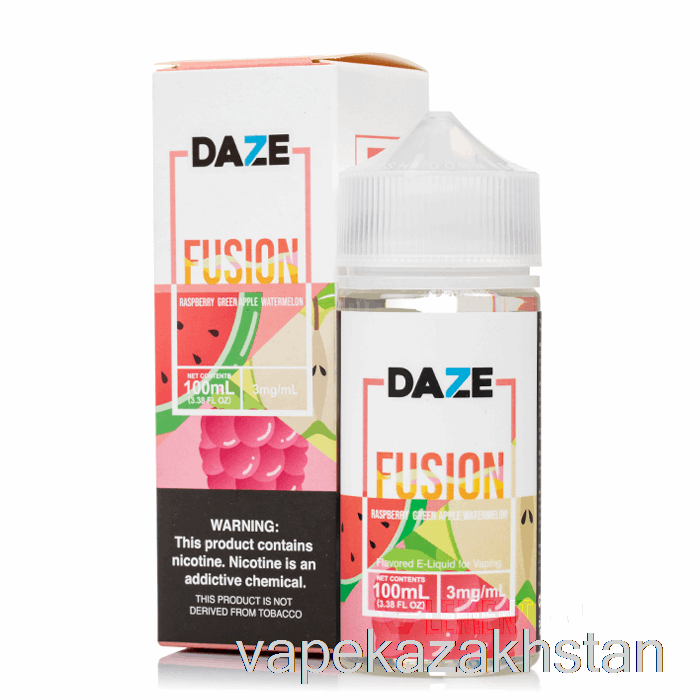 Vape Disposable Raspberry Green Apple Watermelon - 7 Daze Fusion - 100mL 3mg